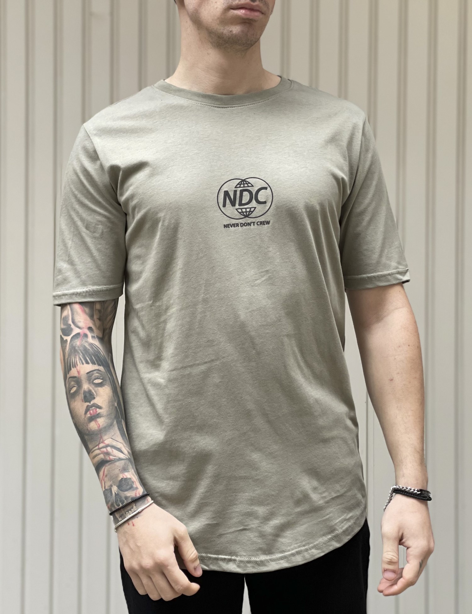 NDC NDC ανδρικο γκρι Tshirt με τυπωμα 222905G